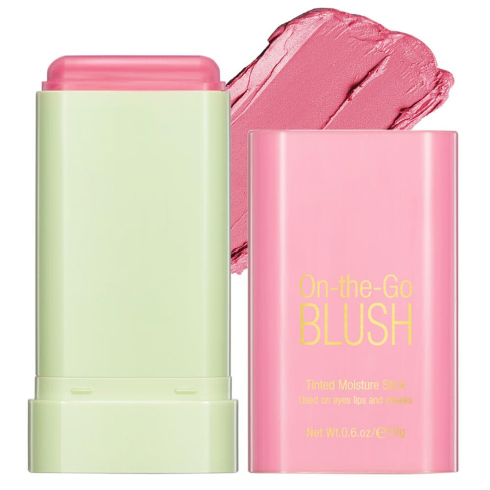 Cream/Pink Blush Stick Shy Waterproof Blusher For Cheeks And Lips Longlasting Multiuse Color