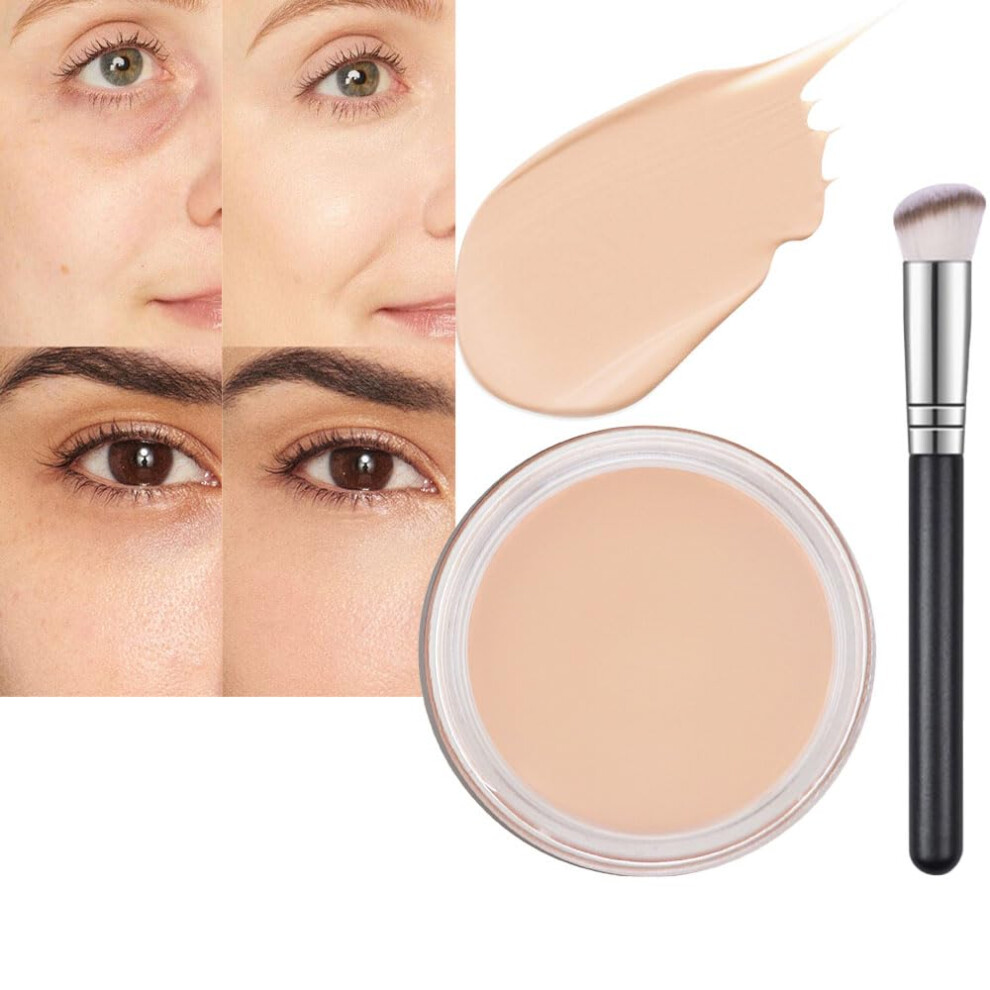 Light/Cream/Dark Full Coverage Concealer With Brush 02 Color Correcting For Circles And Blemishes