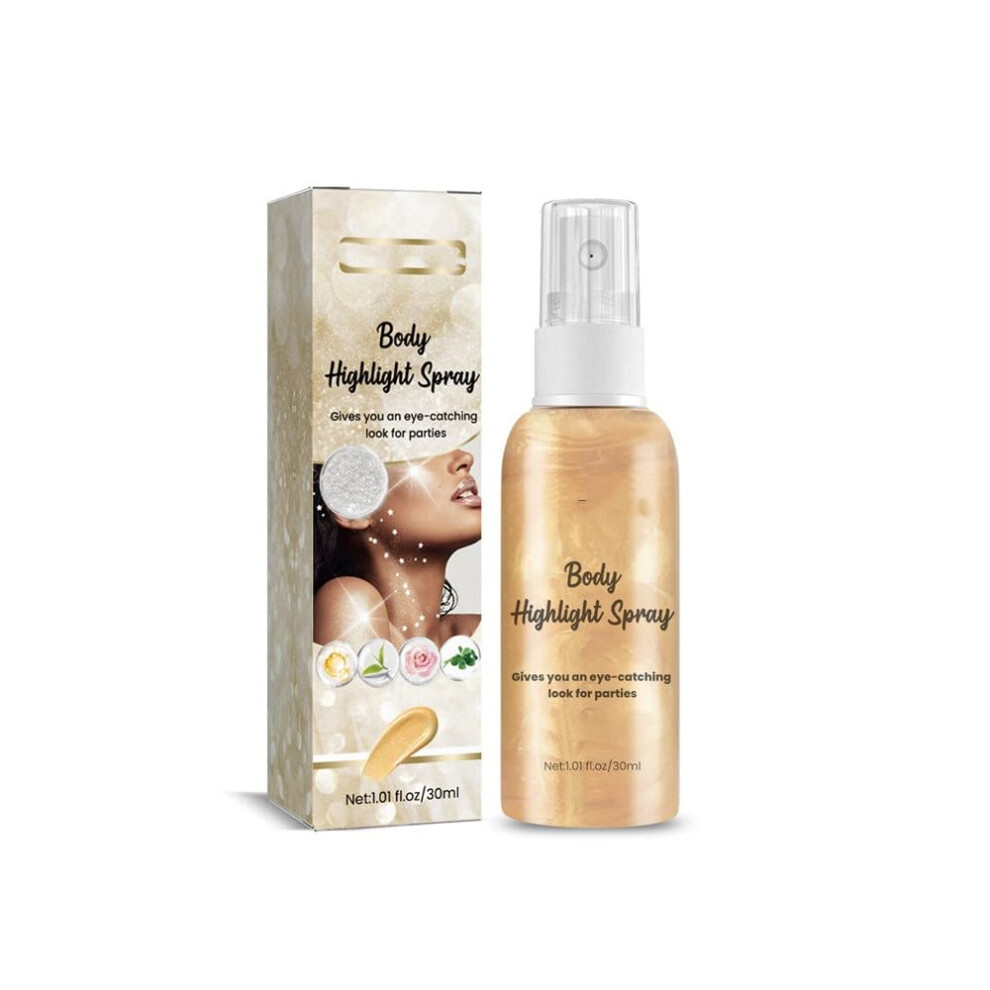 Gold Alluring Body Shimmer Spray With Liquid Highlighter For Long Lasting Radiant Glow