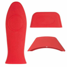 Conjunto de 3 pegadores de panela de silicone vermelho, resistentes ao calor, antiderrapantes, de alta qualidade, fáceis de limpar, próprios para