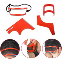 Uso profissional em salão de beleza, economize tempo e dinheiro, conjunto de moldes de plástico vermelho para barba, ferramentas de cuidados