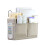 Bedside Hanging Storage Bag with Hooks, Cotton Linen Organizer for Dormitory Bunk Bed, Grey 1