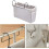 Bedside Hanging Storage Bag with Hooks, Cotton Linen Organizer for Dormitory Bunk Bed, Grey 2