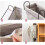 Bedside Hanging Storage Bag with Hooks, Cotton Linen Organizer for Dormitory Bunk Bed, Grey 4