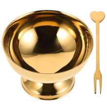 Stainless Steel Dessert Bowl with Gold Footed Design for Ice Cream, Salad and Elegant Dining