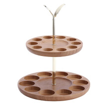 Wine Glass Rack Metal and Wood Tabletop Holder for Bar or Kitchen Counter Holds Up to 10 Glasses