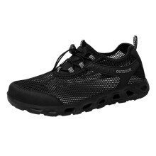 Mens Black Ankle Support Trainers Breathable Mesh Hiking Walking Sneakers SlipResistant Sole 6.5 UK