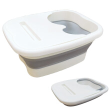 Collapsible Foot Bath with Massage, 15L Foldable Foot Soak Tub, Durable Plastic Basin White