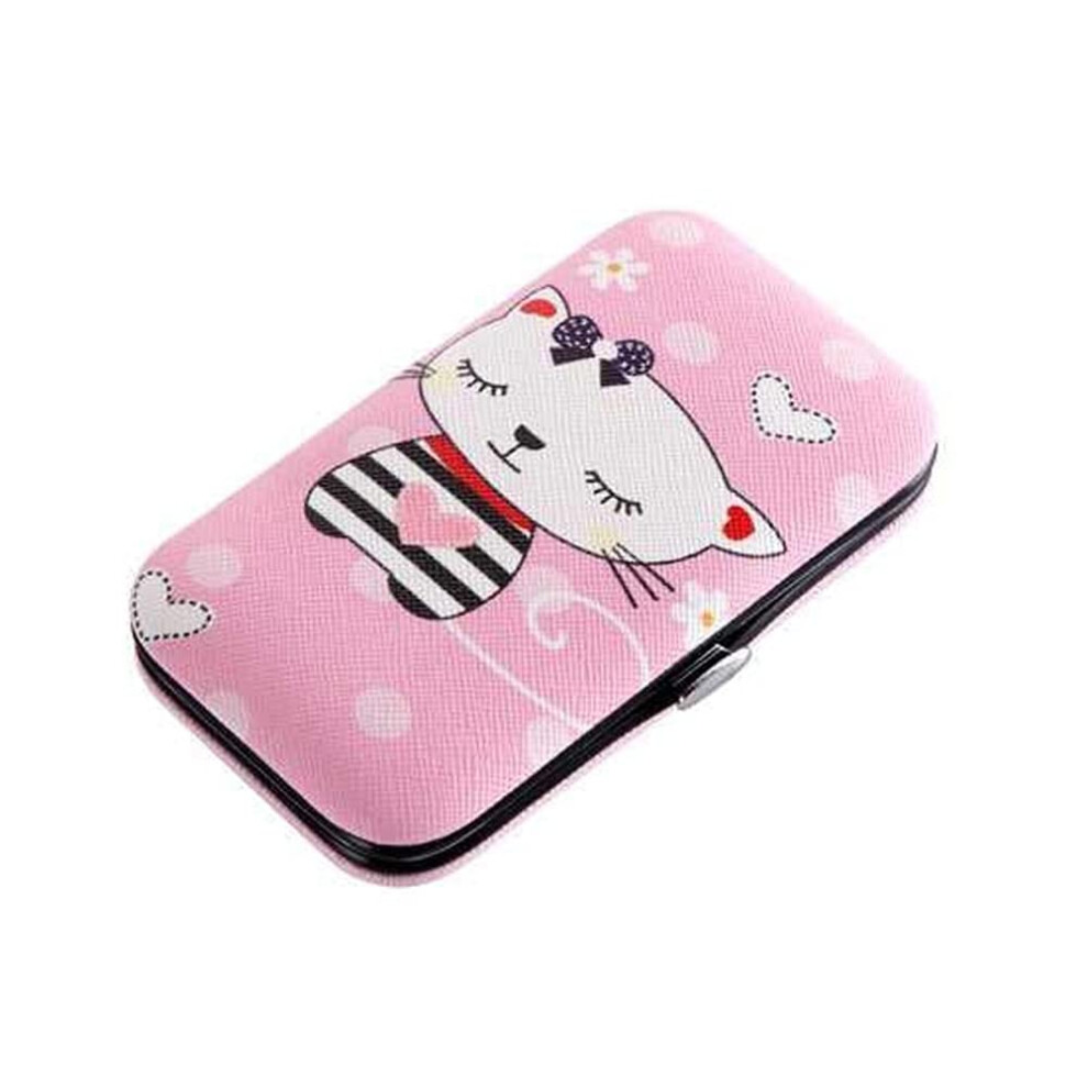 Manicure Pedicure Set 7pcs Stainless Steel Nail Clippers Kit with Cartoon Case for Travel