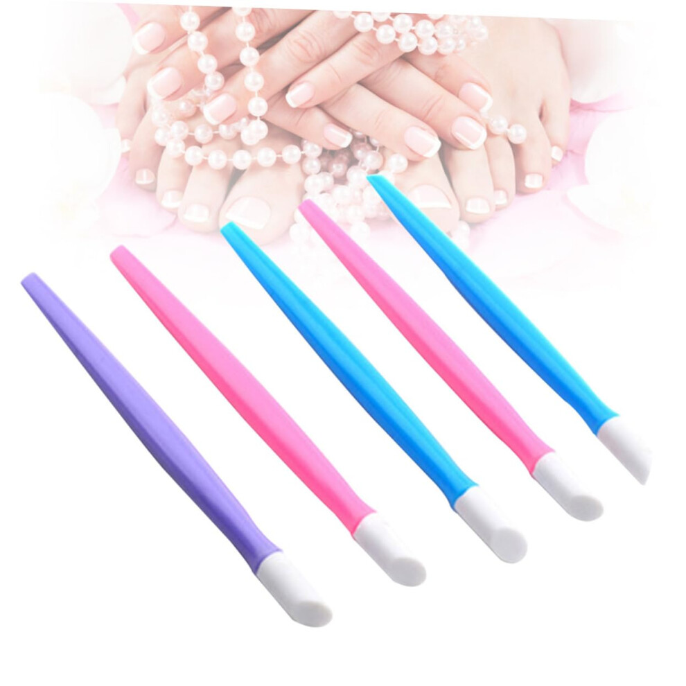 10pcs Dual Tipped Cuticle Pusher Ergonomic Manicure Tool Set for Nail Care Random Color