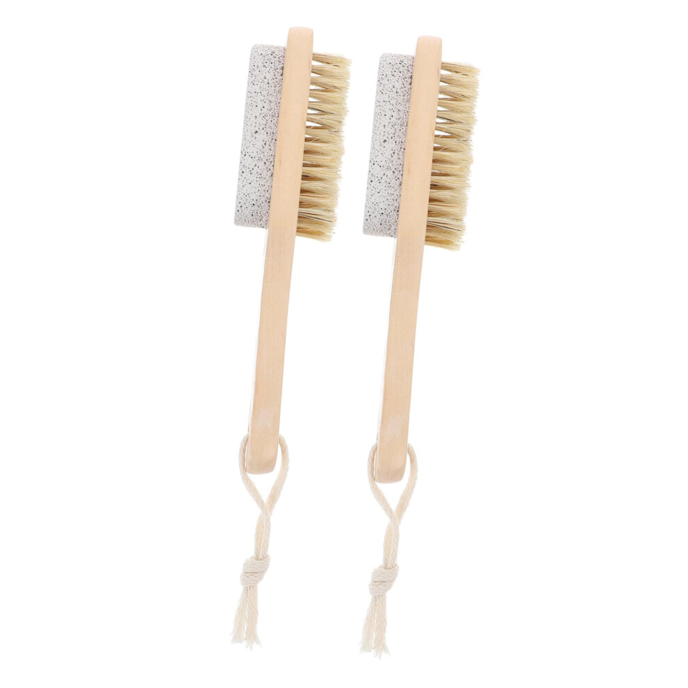 DualSided Foot Scrub Brush and Pumice Foot File with Ergonomic Grip for Pedicure Home Travel
