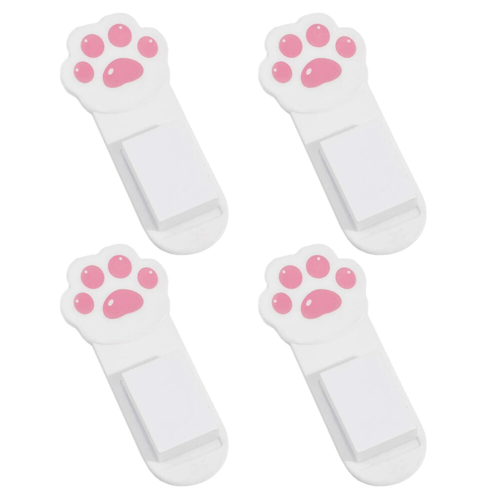 White 4Pcs Cartoon Cats Paws Toilet Lid Lifter With Adhesive For Hygienes