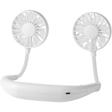 USB Powered Wearable Neck Fan, High Flexibility & Quiet Operation for On-the-go Refreshment, Rechargeable Battery for Extended Use, Colorful LED