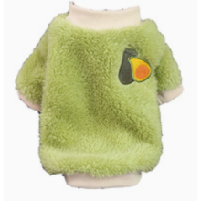 Trui voor honden met kleurrijk fruitpatroon, warme hondenkleding: modieuze trui voor kleine honden, houdt je huisdier stijlvol warm (groen, 1 stuk)