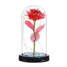 Colorful Rainbow Rose for Exquisite Decorations, Red Rose with LED String Lights for Romantic Night Light, Perfect Unique Gift for Her