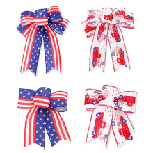 Front Door Decor, Memorial Day Party Adornment, Red Blue White Stars With Stripes Bows