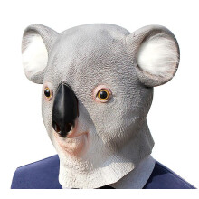 Cosplay-Party-Tierkopfmaske, bequeme und atmungsaktive Koala-Kopfbedeckung aus Latex, realistischer Tierkopf mit vollständiger