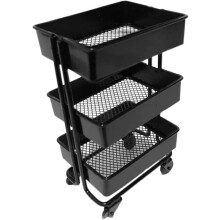 Organizzazione elegante, carrello multiuso a rete con ruote bloccabili facili da spostare, ripiani multifunzionali per diverse esigenze, resistente e