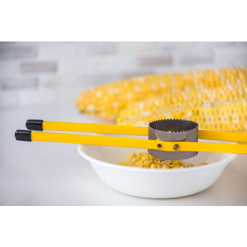 Versatile Tool Stainless Steel Corn Shucker, Durable Material Ergonomic Design for Efficient Kernel Removal, Adjustable Corer & Sharp Serrations 1