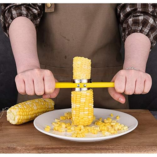 Versatile Tool Stainless Steel Corn Shucker, Durable Material Ergonomic Design for Efficient Kernel Removal, Adjustable Corer & Sharp Serrations 2