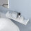 Elegant White Floating Shelf, Wall Mounted Damage-Free Plastic Storage Solution for Various Rooms, Featuring Automatic Drainage System and Minimalist 5