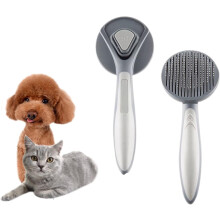 Loose Undercoat Cat Grooming Brush, Stainless Steel Bristles Skin Friendly Massage Needle Self Cleaning Slicker Brushes, Effective Hair Removal Tool