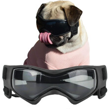 Dog Sunglasses for Small to Medium Breed, Windproof Snowproof Anti-Uv Adjustable Strap Pet Eye Wear for Outdoor Activities