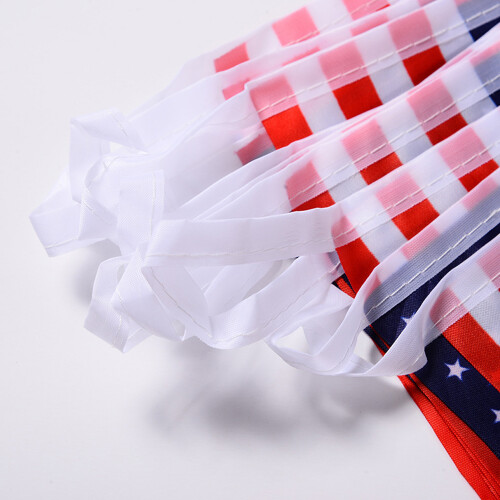 Rectangle Flags For Patriotic Decorations, USA Flags With Double-Sided Printed Design, American String Banner Featuring Wind/Rain Resistant Polyester 2