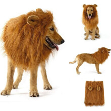 Easy to Wear, Realistic Dog Lion Wig for Medium to Large Dogs, Premium Faux Fur Costume Ideal for Halloween and Other Celebratory Events