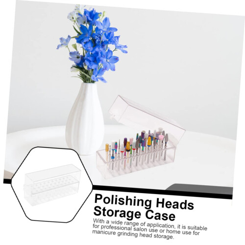 Nail Drill Bit Holder 30Piece Organizer Storage Box for Manicure Tools Home and Salon 1