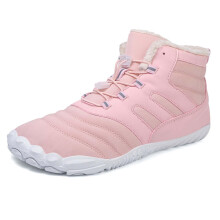 Men's Casual Trainers with NonSlip Sole, Breathable Plush Lined Snow Boots for Hiking, Trekking, Jogging Pink UK 4