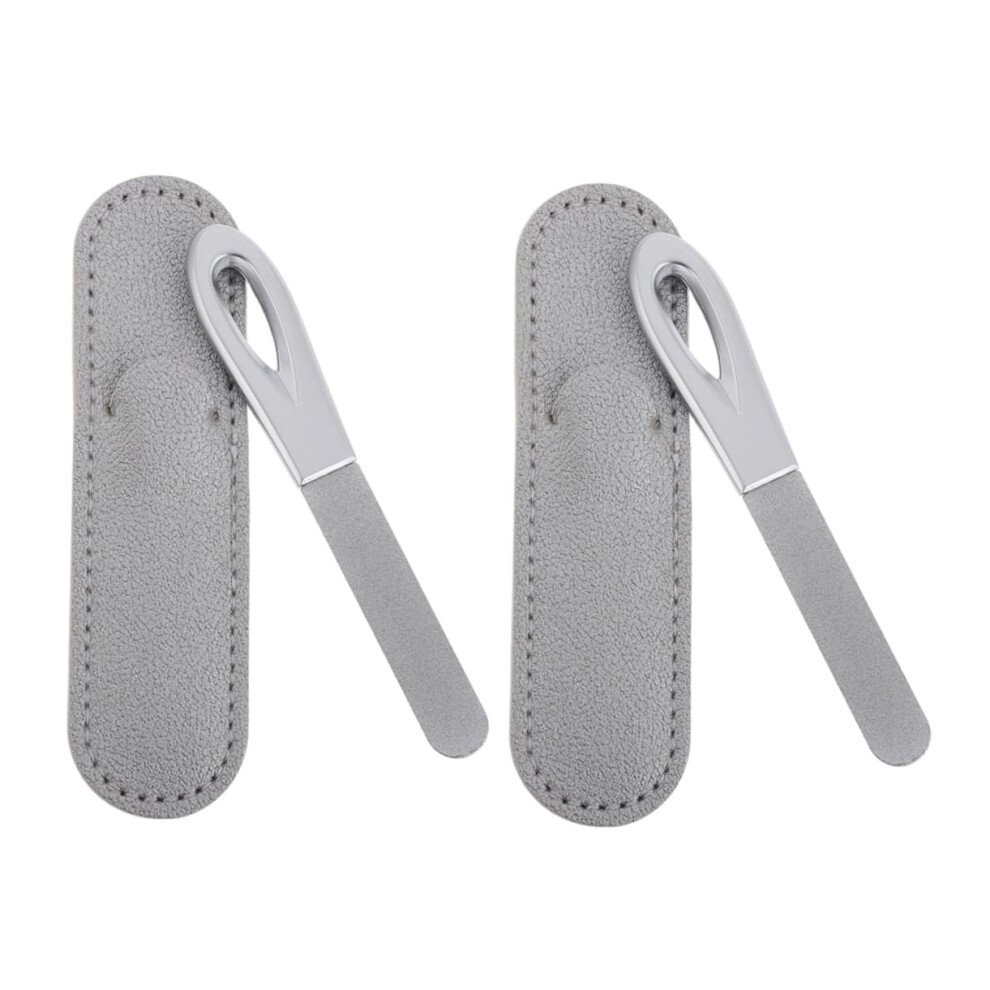 Professional Double Sided Stainless Steel Nail File with AntiSlip Grip for Thick Toenails Manicure