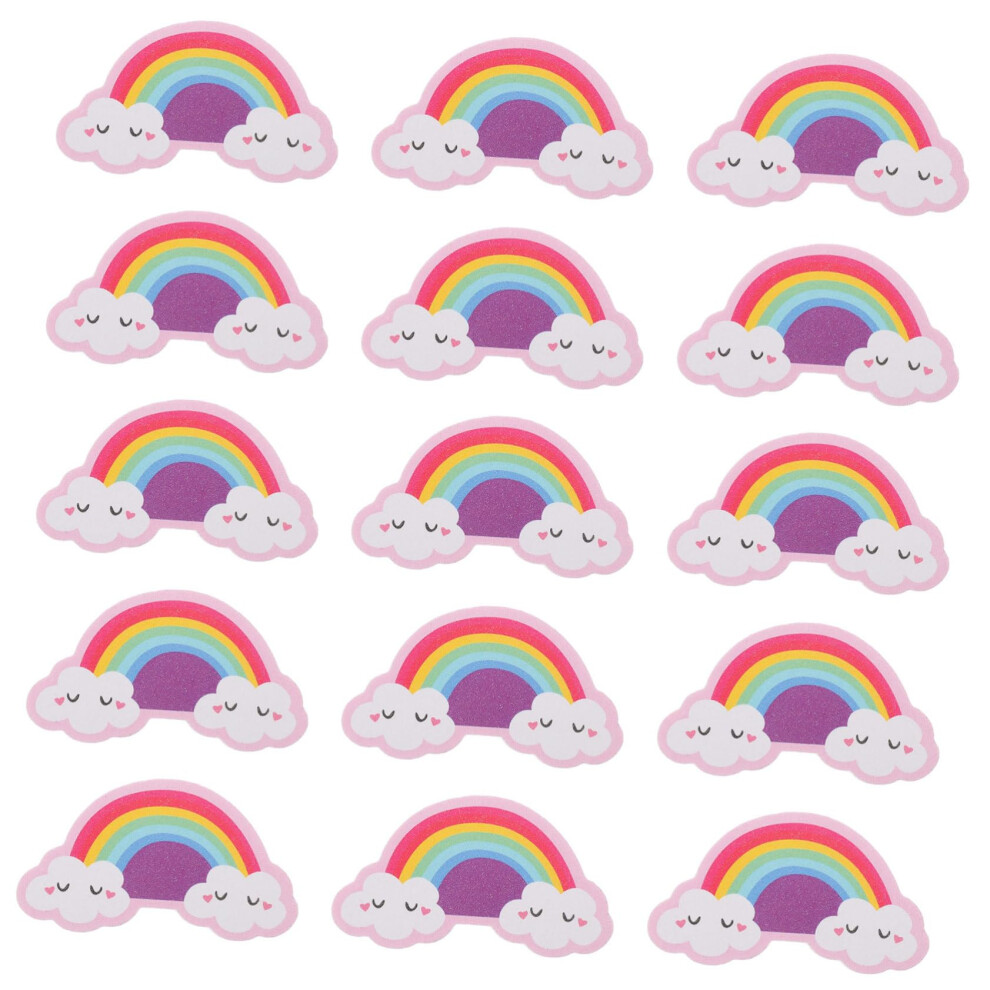 20pcs Cartoon Nail File Set with Rainbow Buffer Blocks for Smooth Nails, Kids and Adults Manicure