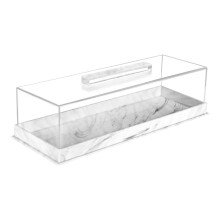 White Bread Storage Box with NonSlip Base, Elegant Kitchen Bread Bin for Cakes and Muffins