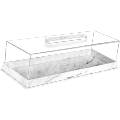 White Bread Storage Box with NonSlip Base, Elegant Kitchen Bread Bin for Cakes and Muffins 1