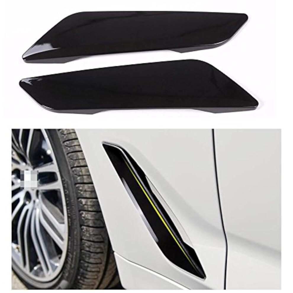 Shark Gills Fender Vent Trim Piano Abs 3D Cover For Bmw 5 Series G30 20172021 Black 9450606148568