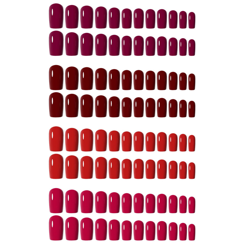 96pcs Matte Fake Nails Ballet Shape Press On Set, Medium Length Full Coverage, Elegant Salon Style