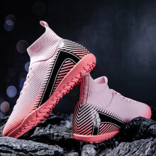 (7066S-fen, 40) Mens Football Boots Firm Ground FG Soccer Cleats Professional Athletic Training Shoes for Outdoor