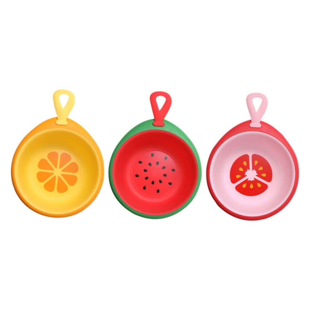 3pcs Cartoon Fruit Plastic Wash Basin Set for Kids Baby Bath Face and Foot MultiUse Durable