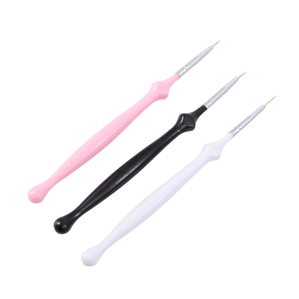 Nail Art Liner Brush Pen Set 3pcs with Precise Liner Tip for Professional Manicure Designs