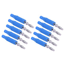 J.10031 Conector banana macho 24A latón PA azul juego de 10