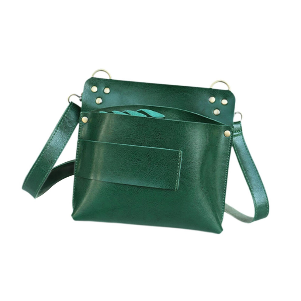 Barber Tool Pouch Pu Leather Hairdressing Scissor Holster With Detachable Waist Belt, Green 9450606975812