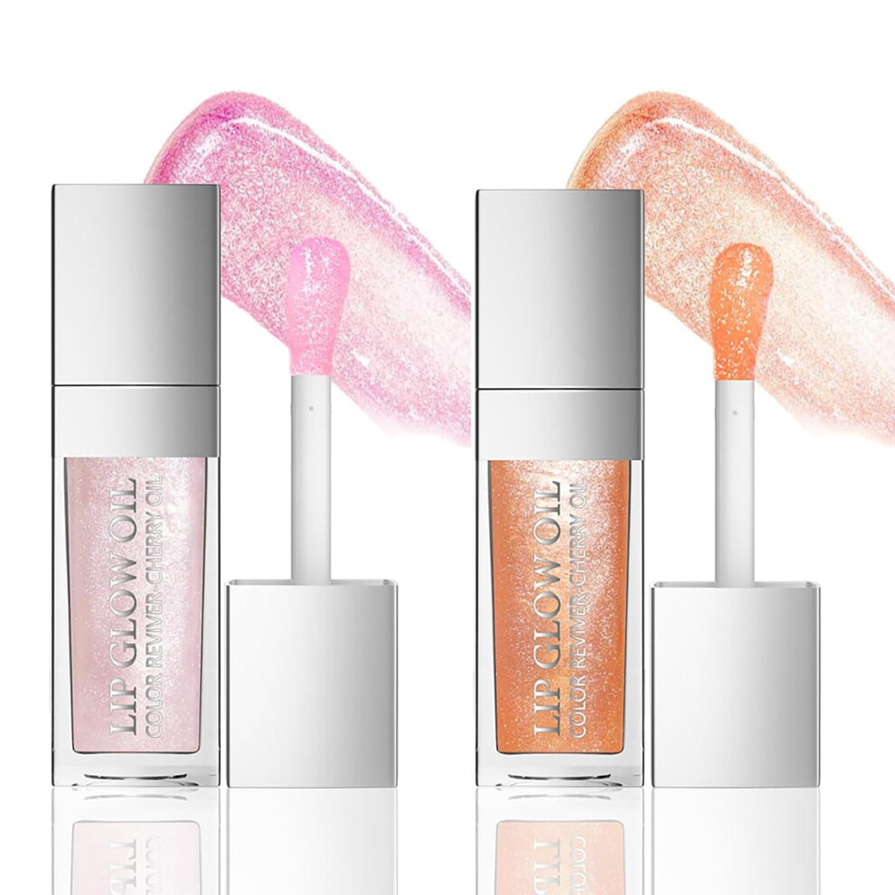 Color Changing Lip Oil with Plumping Gloss, Hydrating NonSticky Tint for Long Lasting Moisture