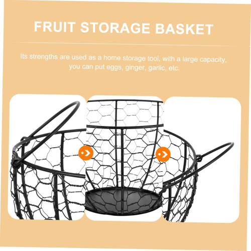 Vintage Rustic Wire Fruit Basket for Kitchen Storage, MultiFunctional Egg and Vegetable Holder 1