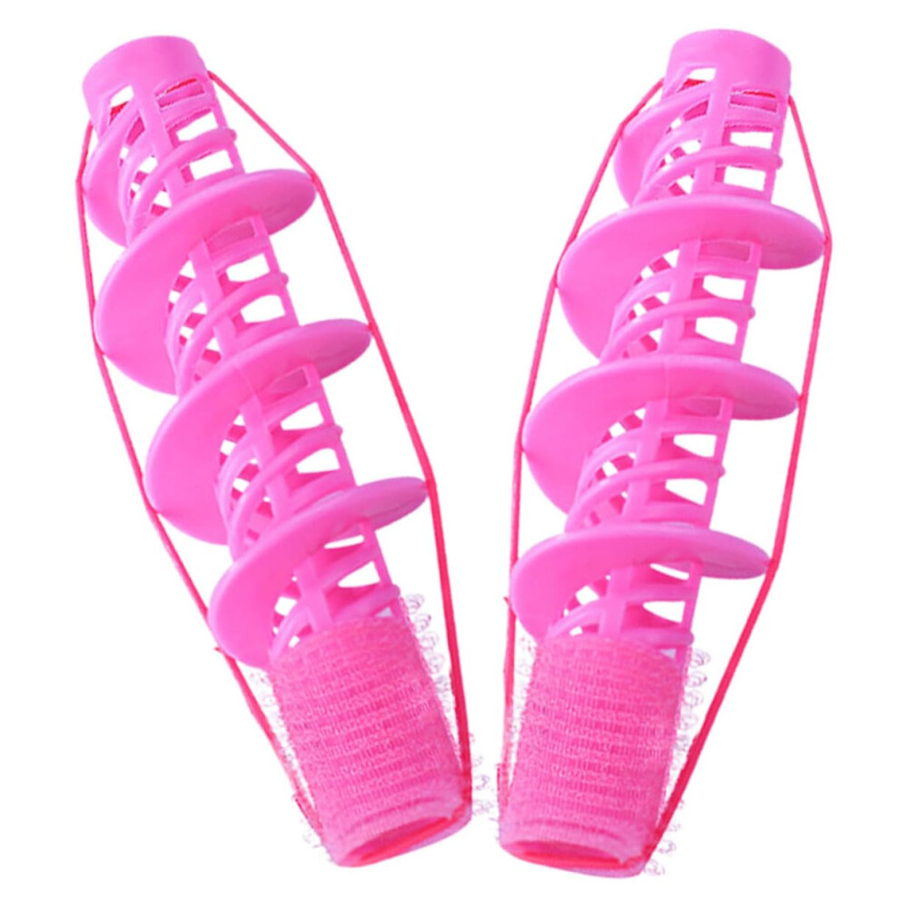 Pink Hair Curlers Perm Rods Set For Women, Flexible Reusable Styling Rollers For Diy Curls