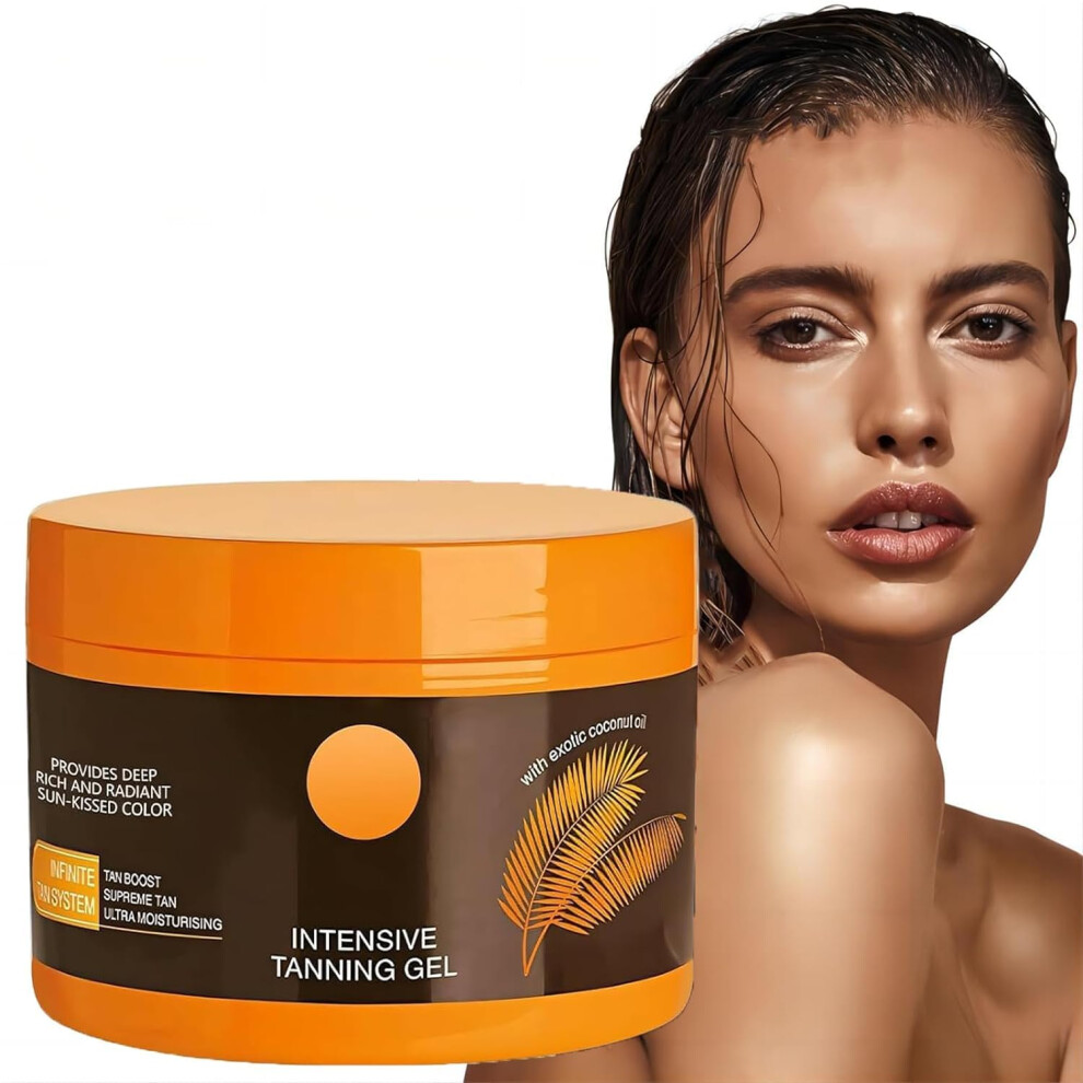 Luxury Intensive Tanning Gel for Sunbeds and Outdoor, Fast Absorbing Accelerator with Carrot Oil