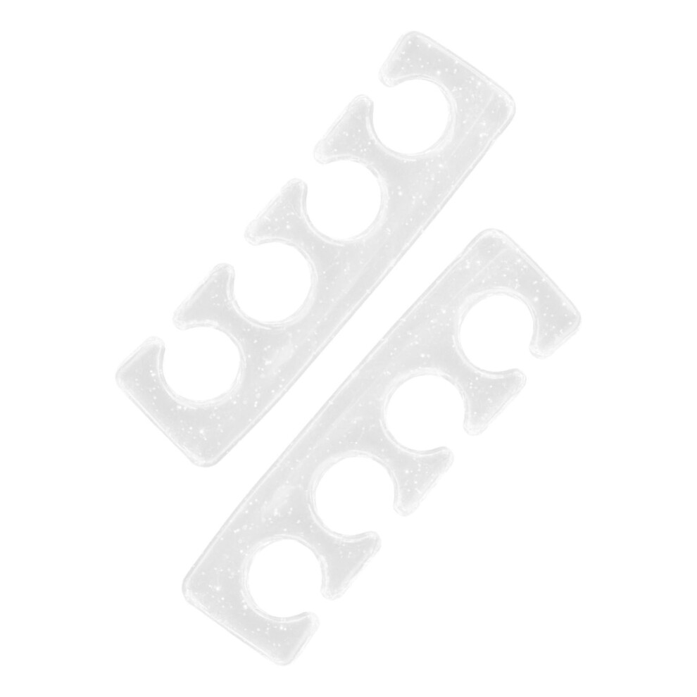 Toe Separators for Women 2pcs Transparent Pedicure Toe Spacers Soft Nail Divider Smudge Finish