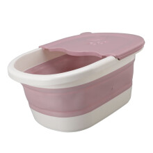 Foldable Foot Soaking Tub Foot Bath Basin with SpaceSaving Design for Home Spa, Pink Plastic
