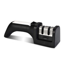 Manual 2Stage Knife Sharpener with Dual Slot Design for Straight and Serrated Kitchen Knives