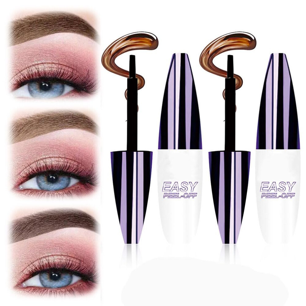 2pcs Waterproof Tattoo Eyebrow Tint Gel Longlasting Peel Off Natural Brow Effect #02